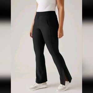 ATHLETA Women's Stellar Flare Stretchy Trouser Size 14 Black #54023 EUC
